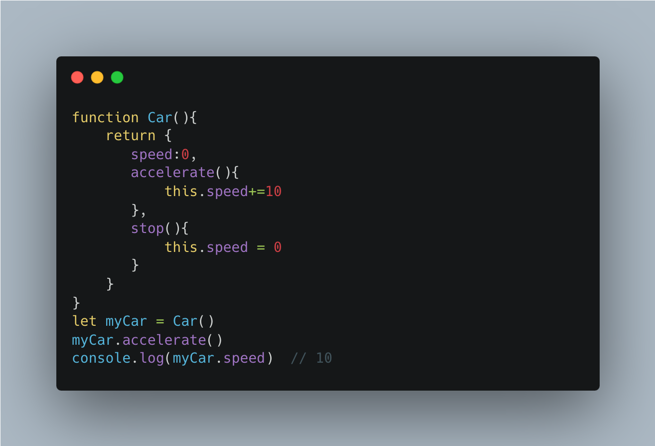 Factory function example