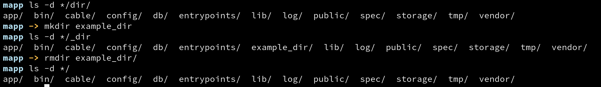 mkdir and rmdir commands