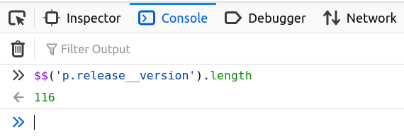 Release count in the browser console
