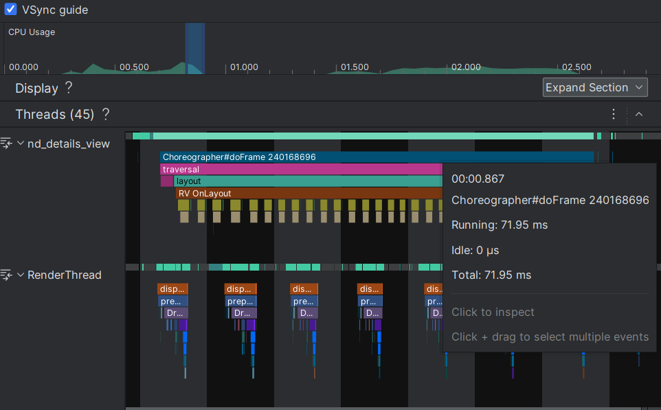 Rendering frame with XML View