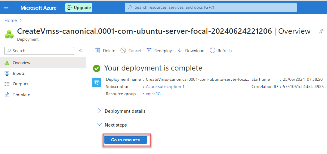 deployment completed