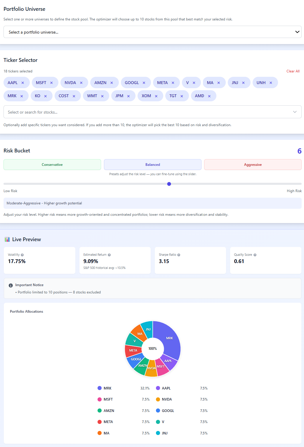 StockRisker screenshot