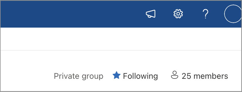 Screenshot Sharepoint showing a Private group