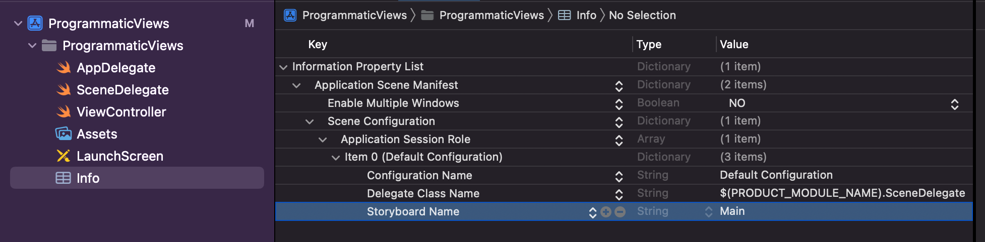 info deleting storybaord