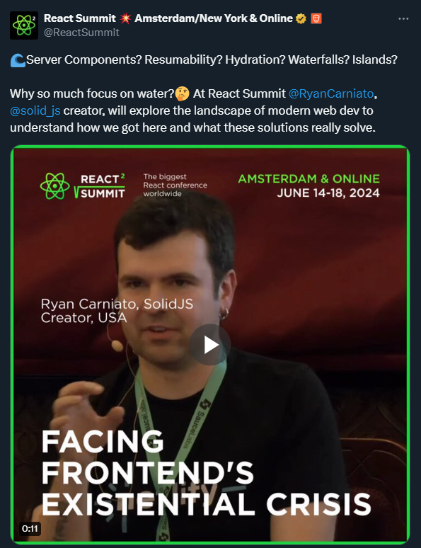 Ryan at React Summit
