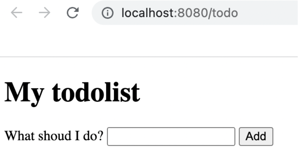 todo application running