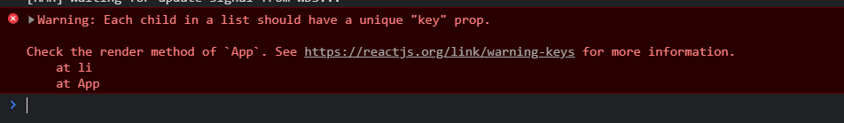 Warning: Each child in a list should have a unique "key" prop.