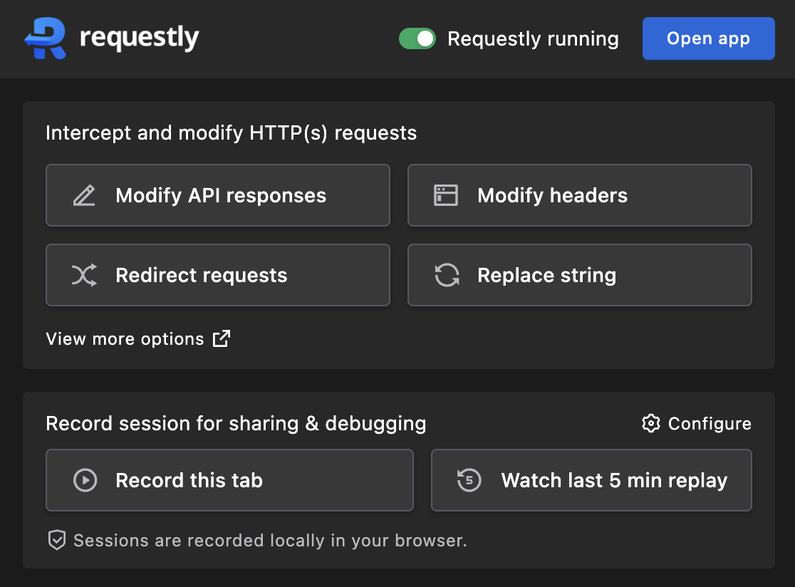Clean Ad-free UI of Requestly
