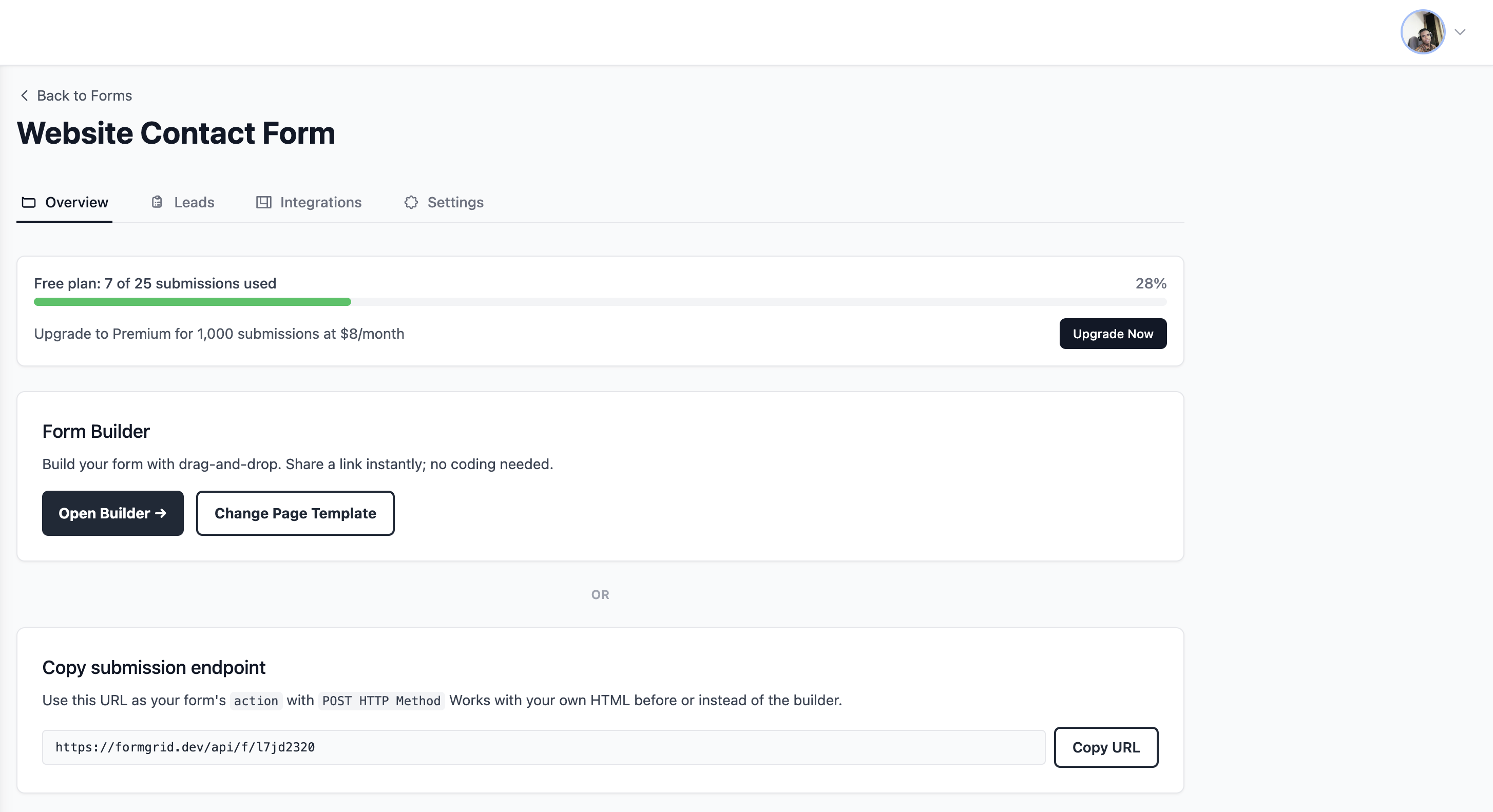 Formgrid drag and drop form builder
