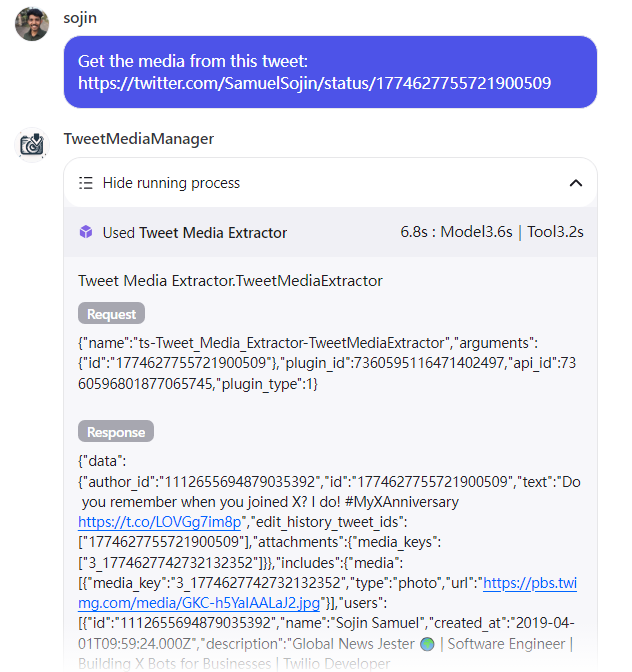 Tweet Media Extractor Jason response