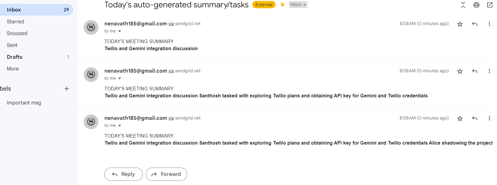 once you click the Get Detailed Task button, you'll get a mail/Whatsapp msg