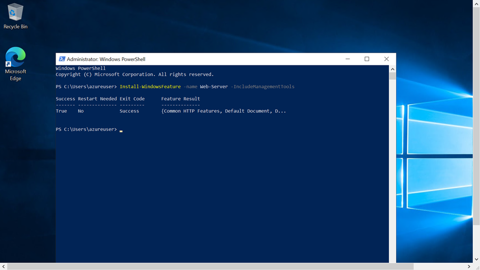 command installs successfully
