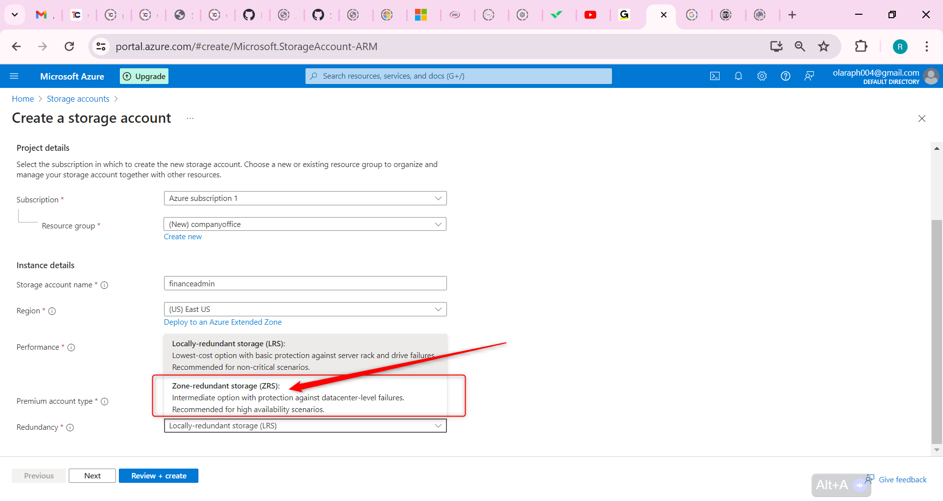 Zone-redundant storage