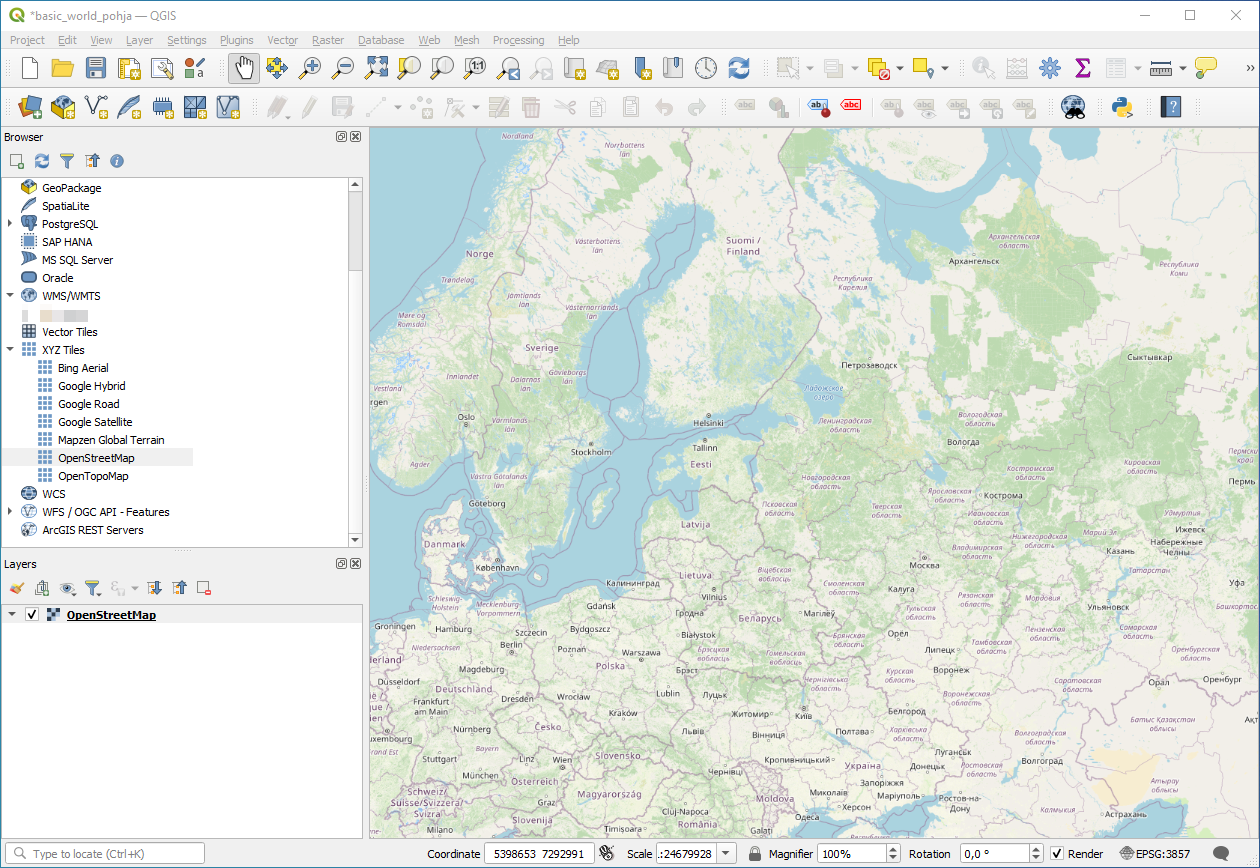 The end result with open street map