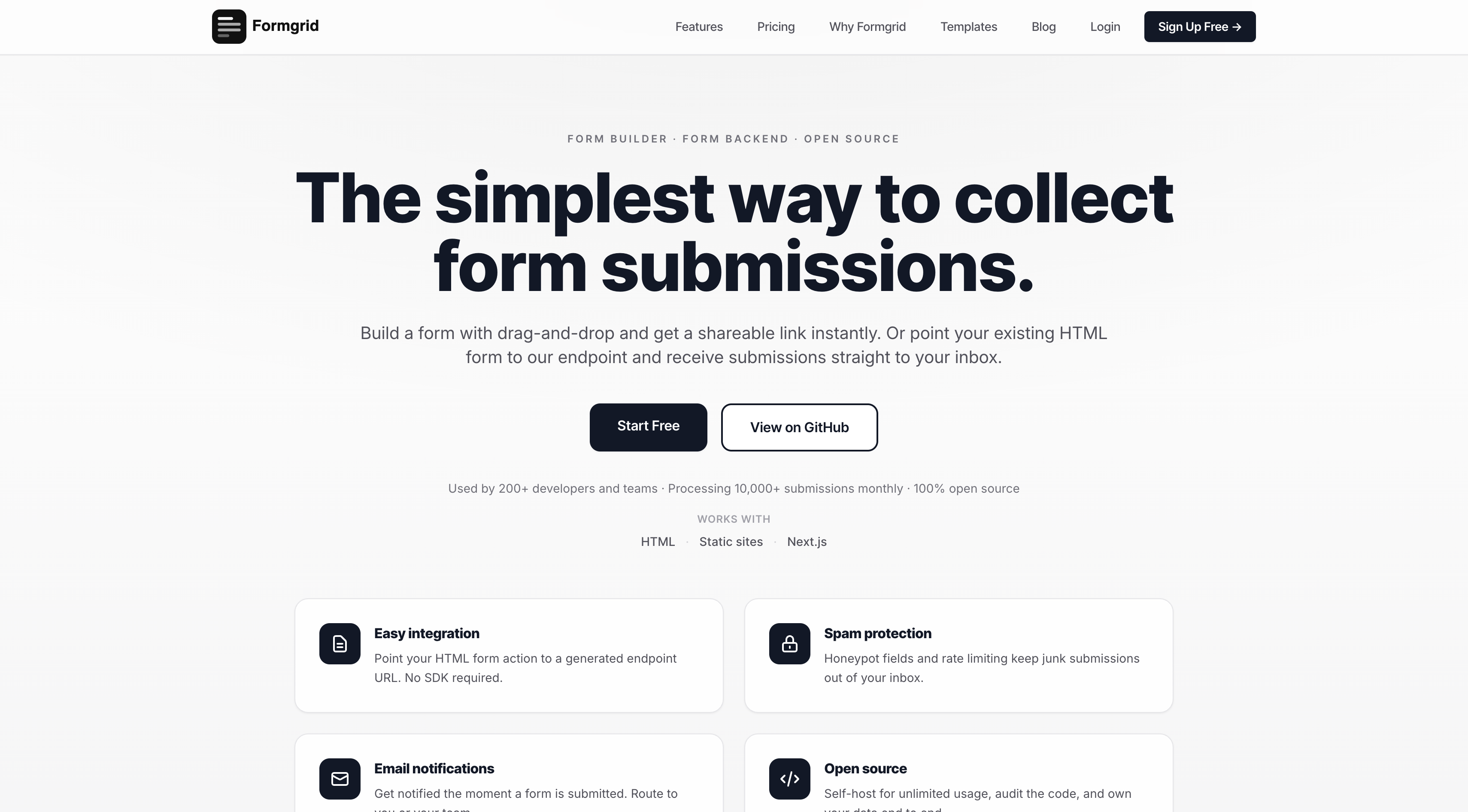 Formgrid: Lead Capture Form Builder for Static Sites