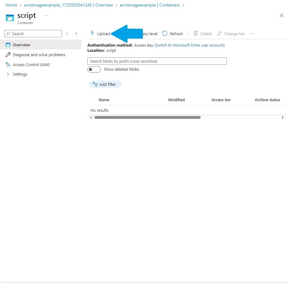 Clicking upload