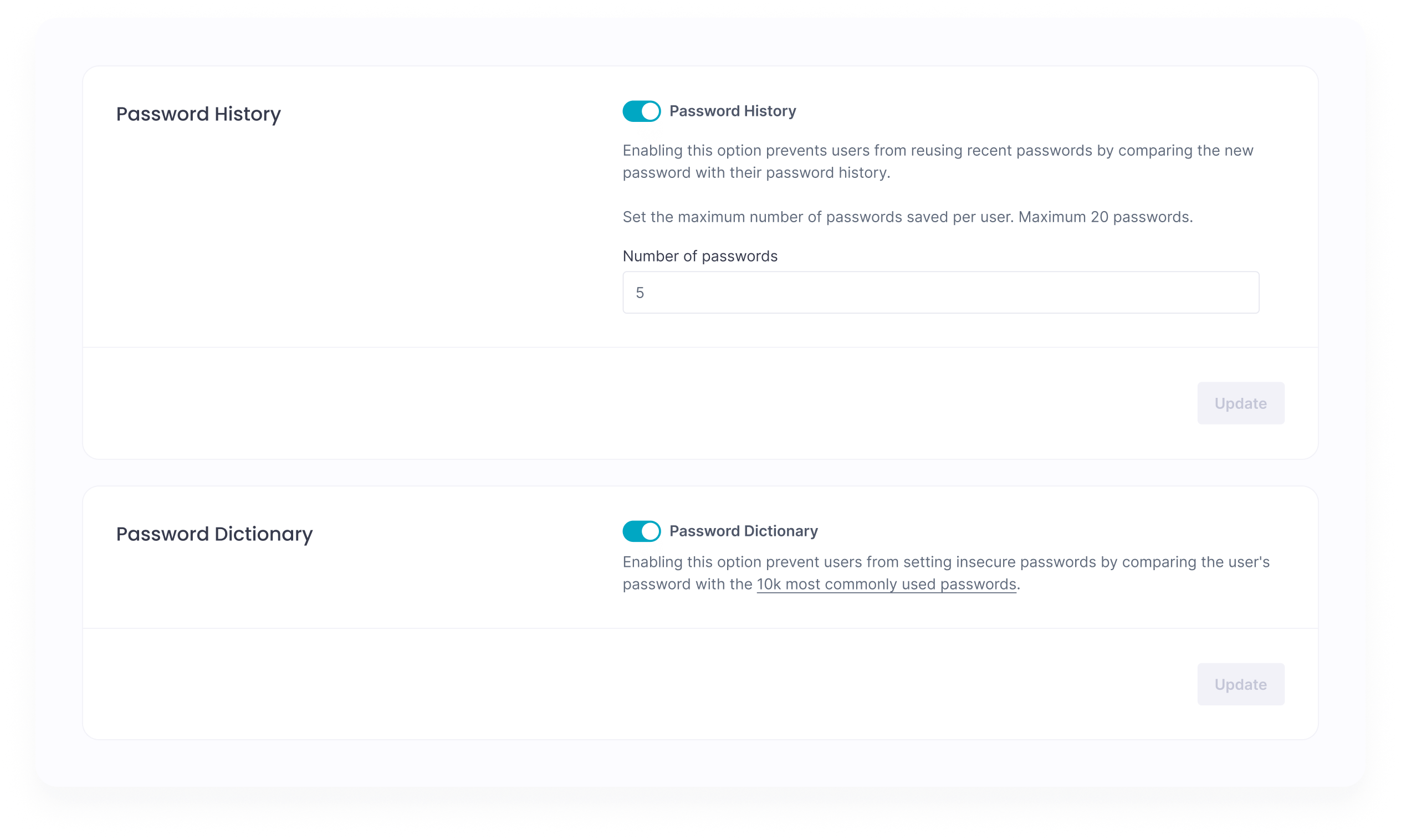 Password Policies Console UI