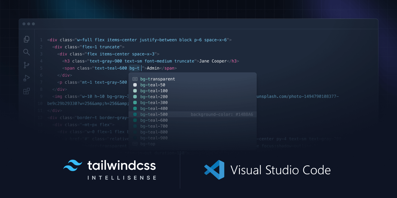 tailwind css intellisnse image