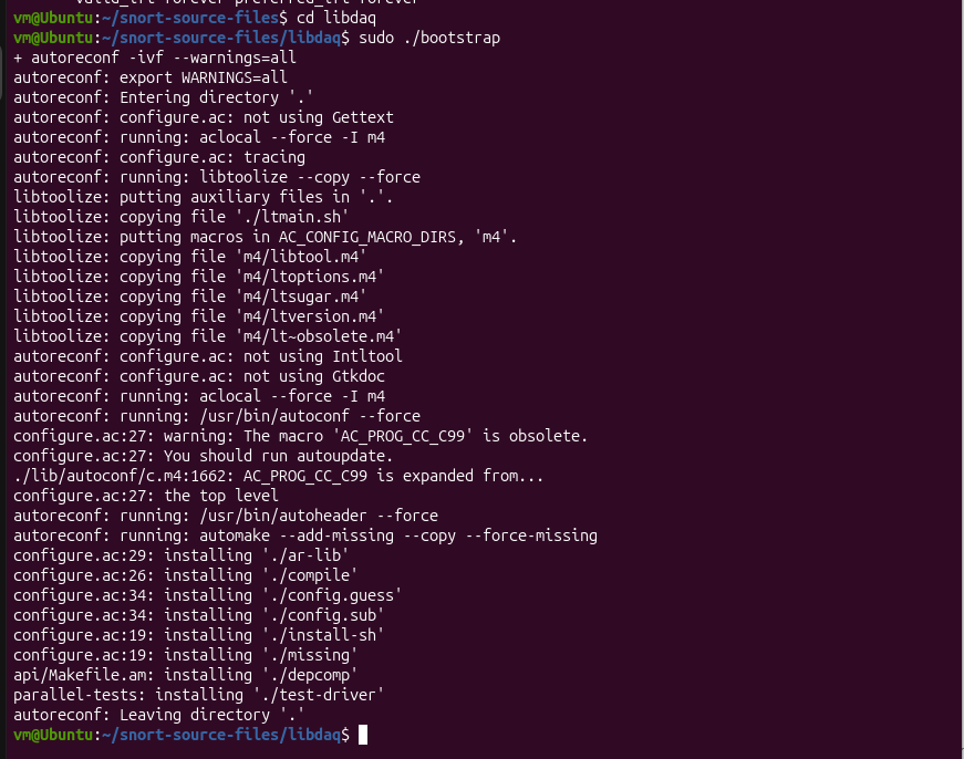 bootstrap libdaq
