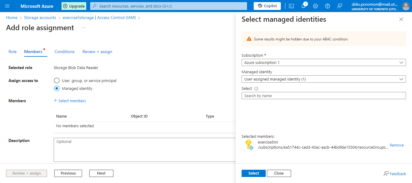 user assigned managed identity
