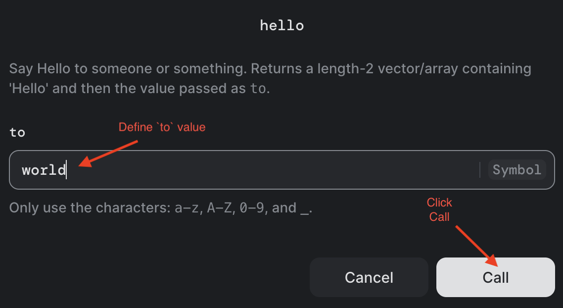 Rust smart contract function call