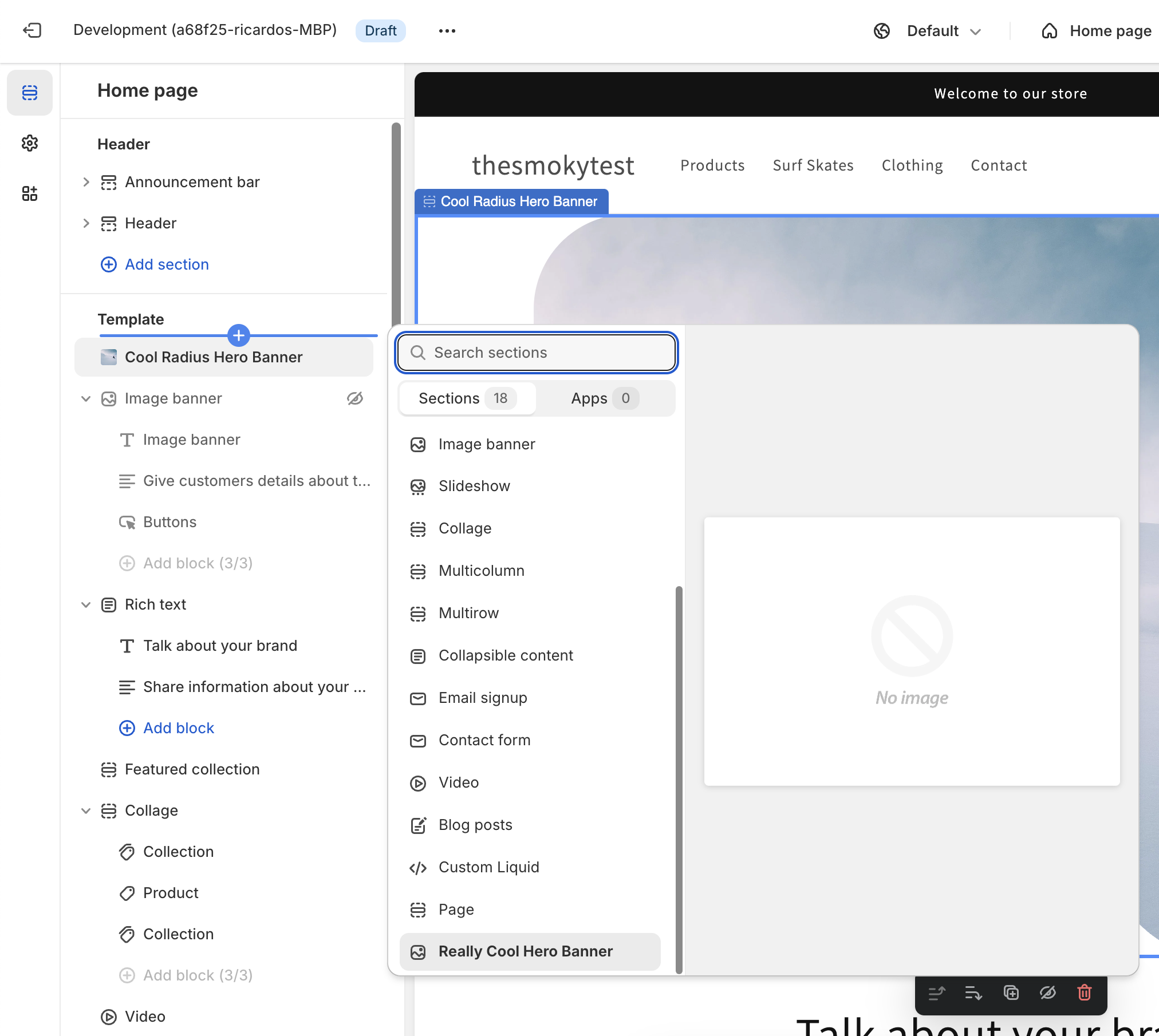 including the section on the theme editor