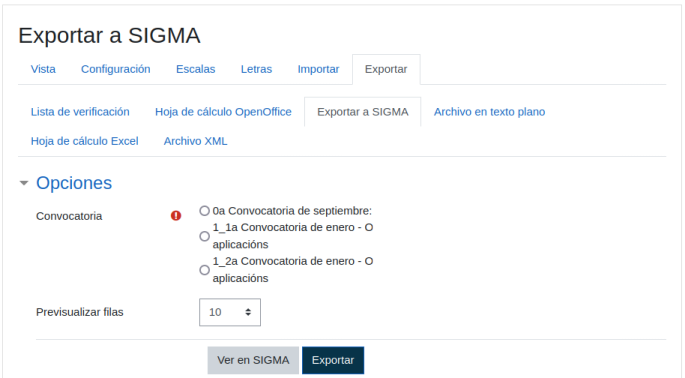 Exportando a Sigma