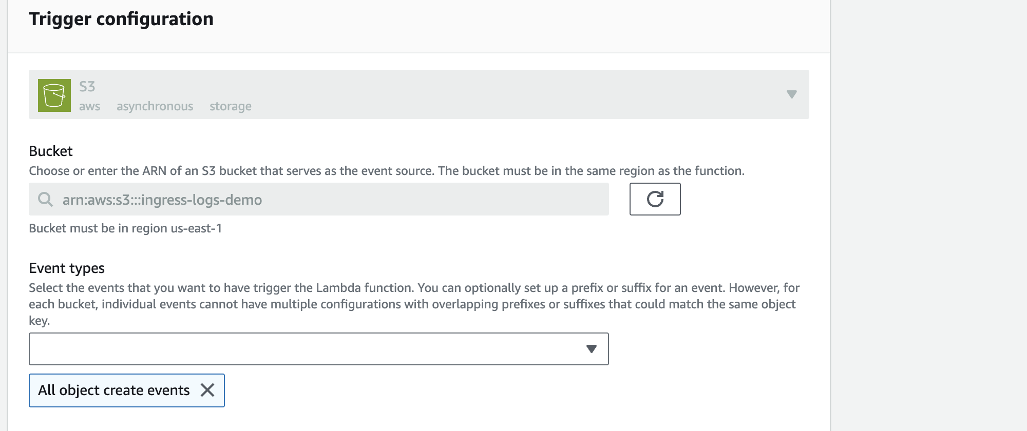 Lambda trigger for S3