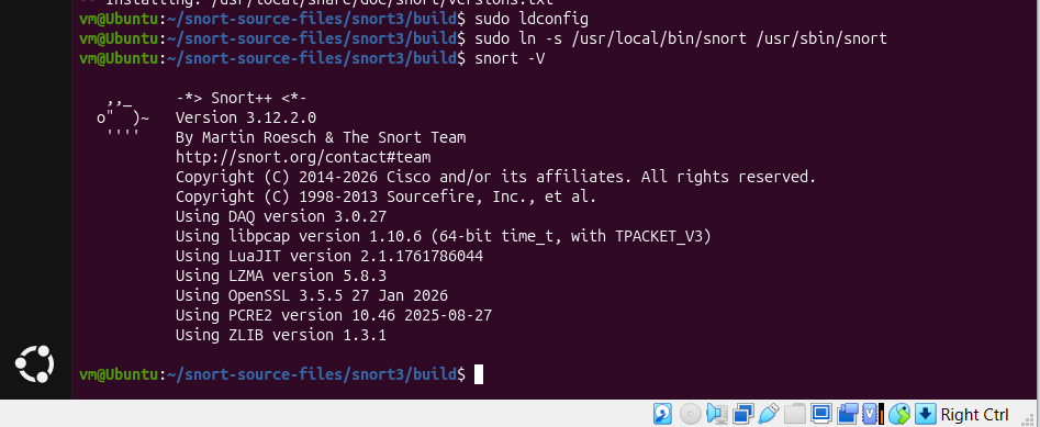 snort -V version confirmed