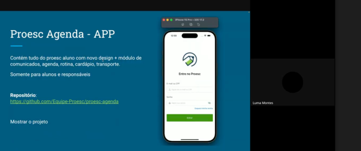 Print da reunião de entrega de bastão