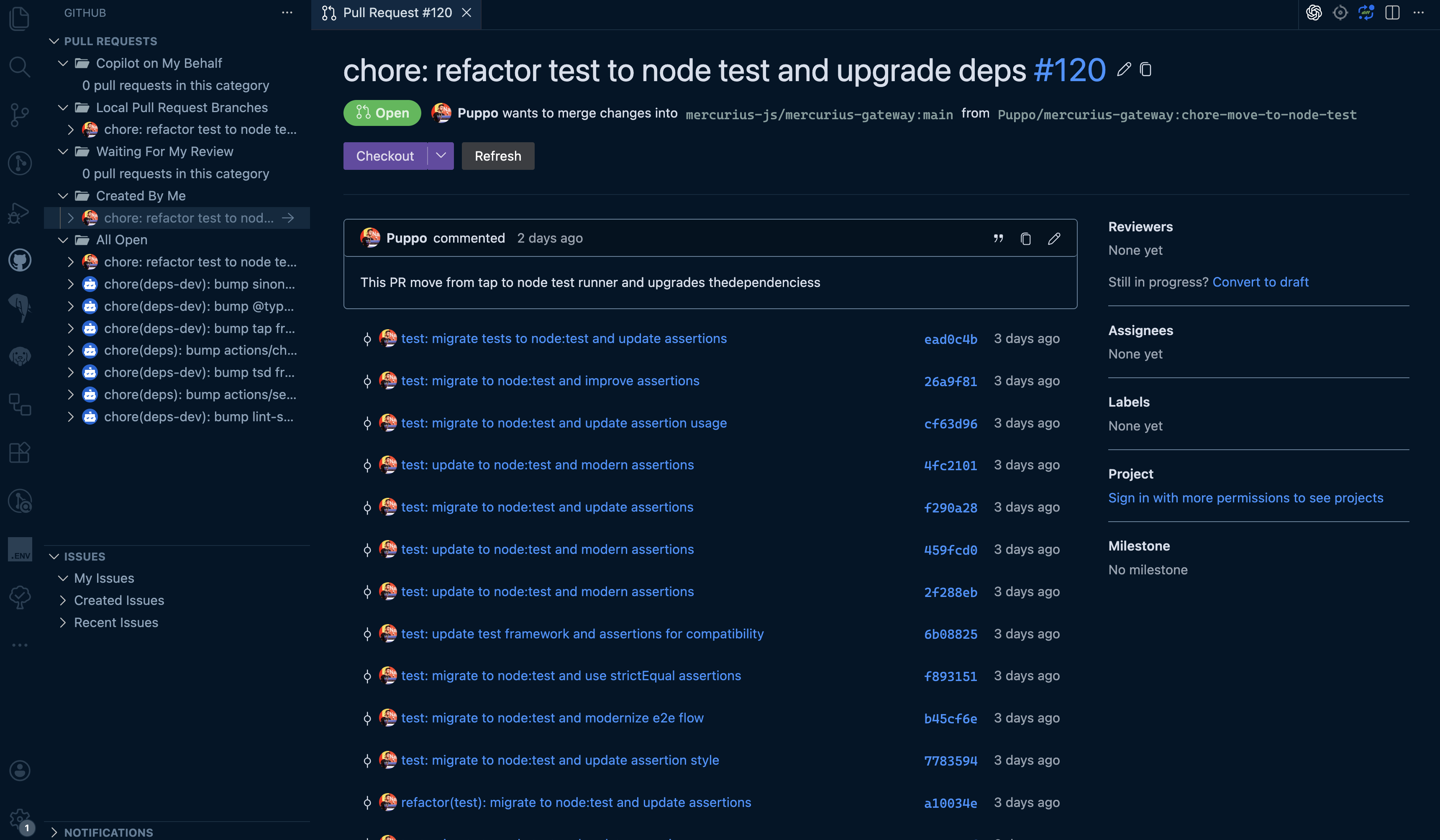 GitHub Pull Requests Extension