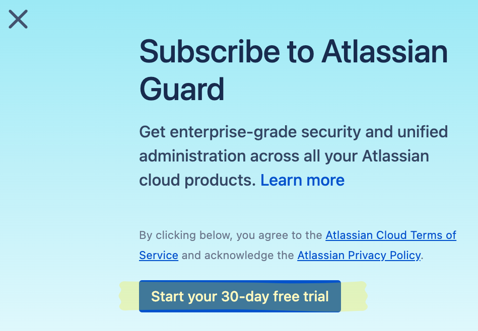 Subscribe to Atlassian Guard