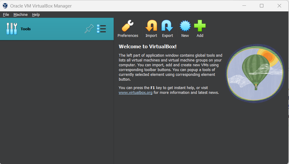 Virtual Box Landing Page