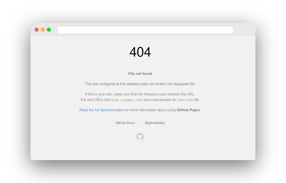 GitHub Pages 404 Page
