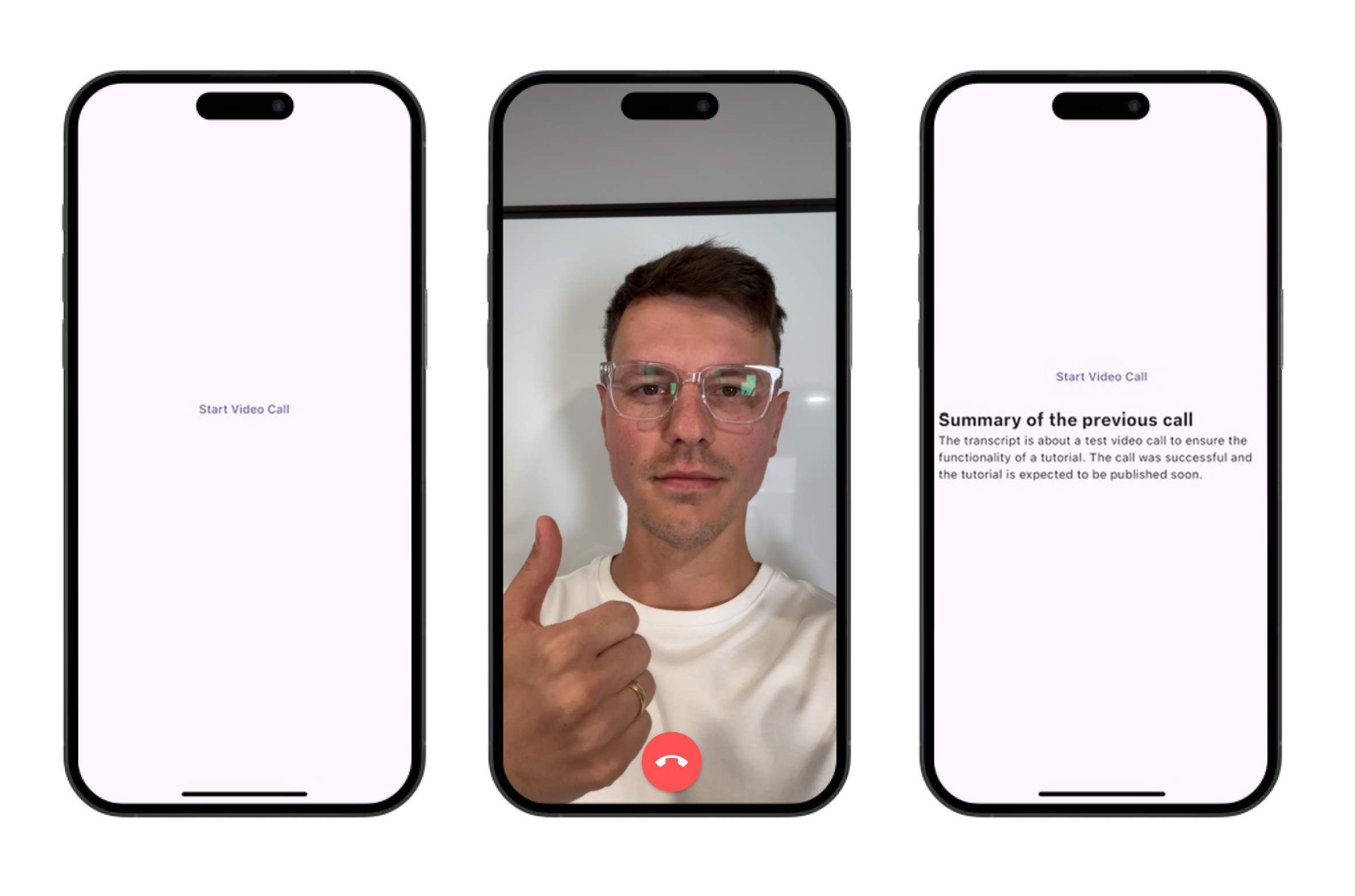 Screenshots from final app