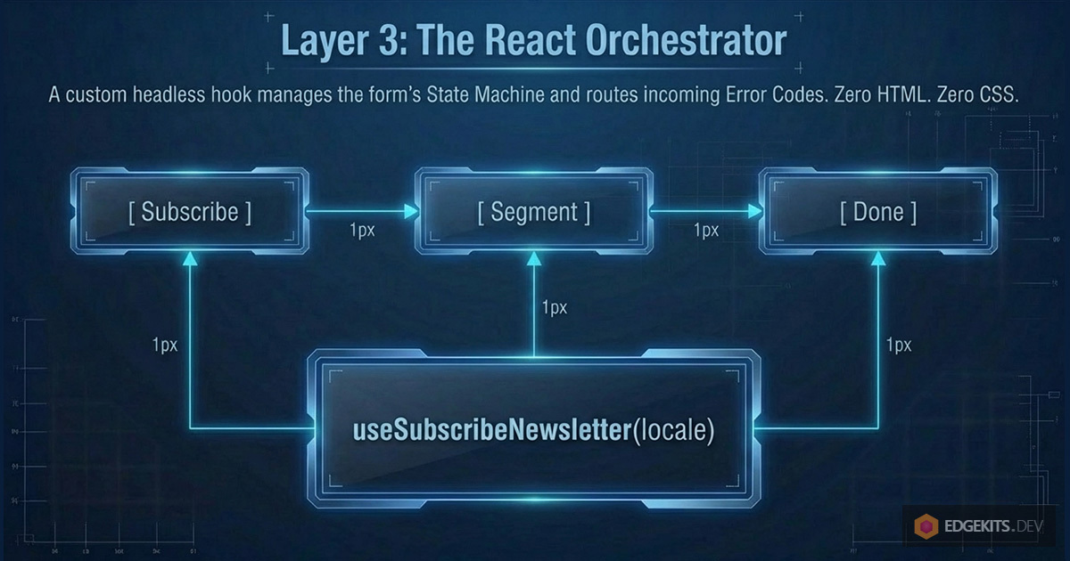 State machine for a multi-step React Hook Form orchestrator with lazy loading