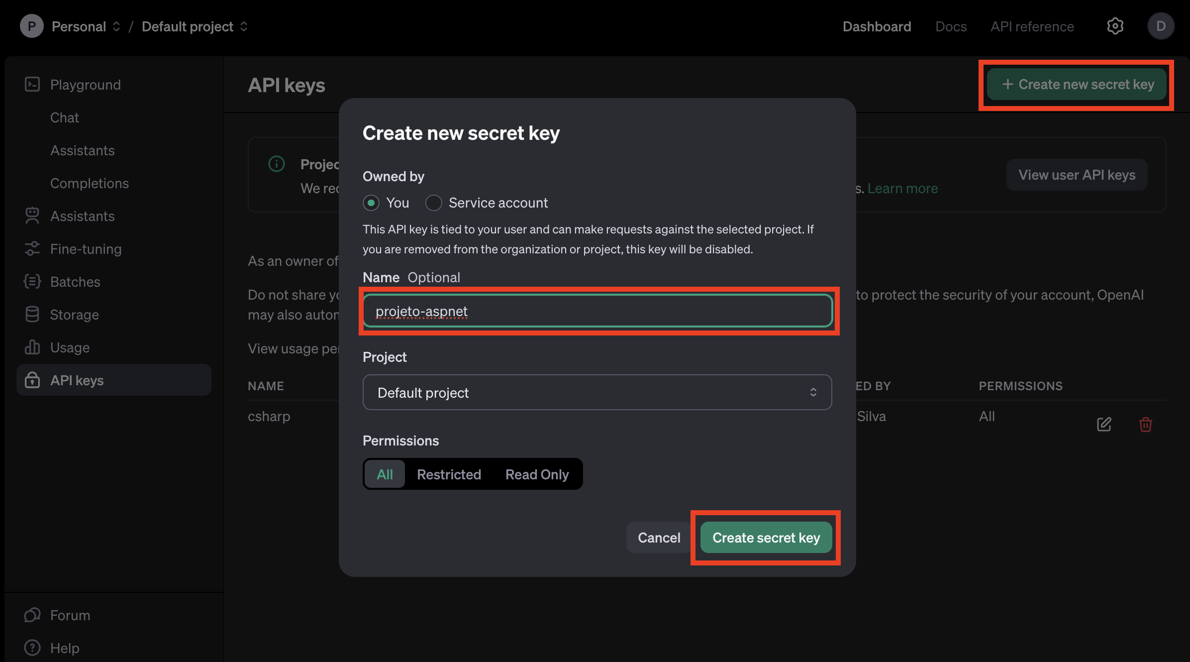 Image create new key