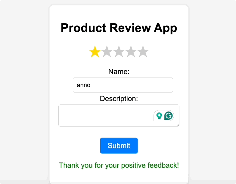 product review app being tested