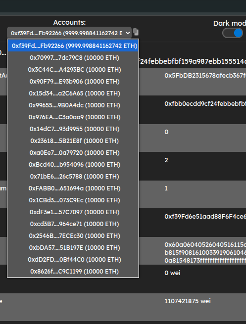 Hardhat default accounts