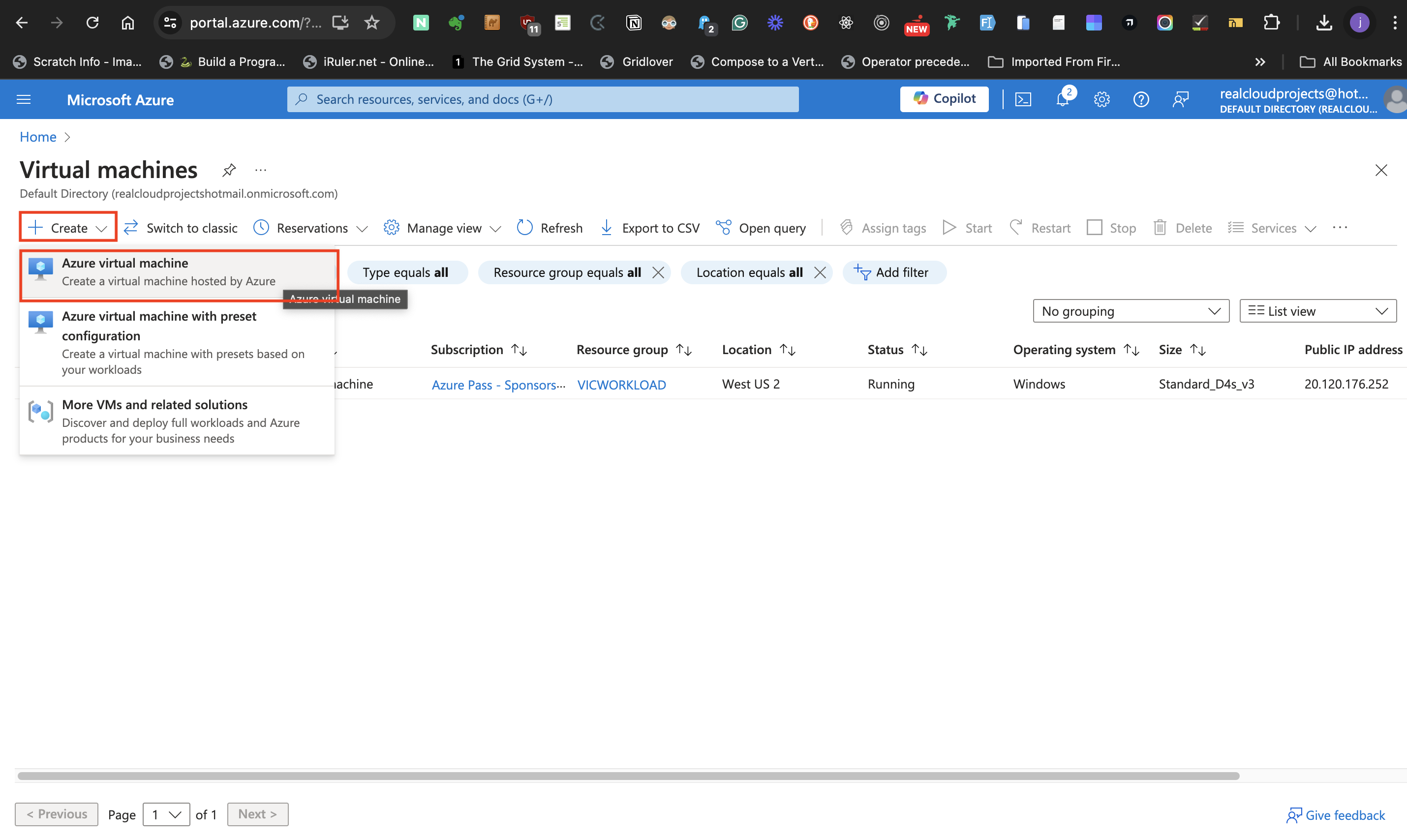 create virtual machine