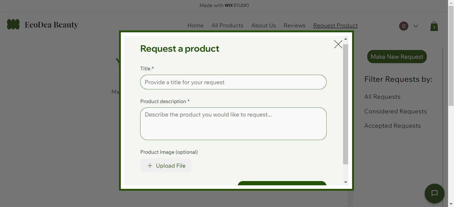 product request form
