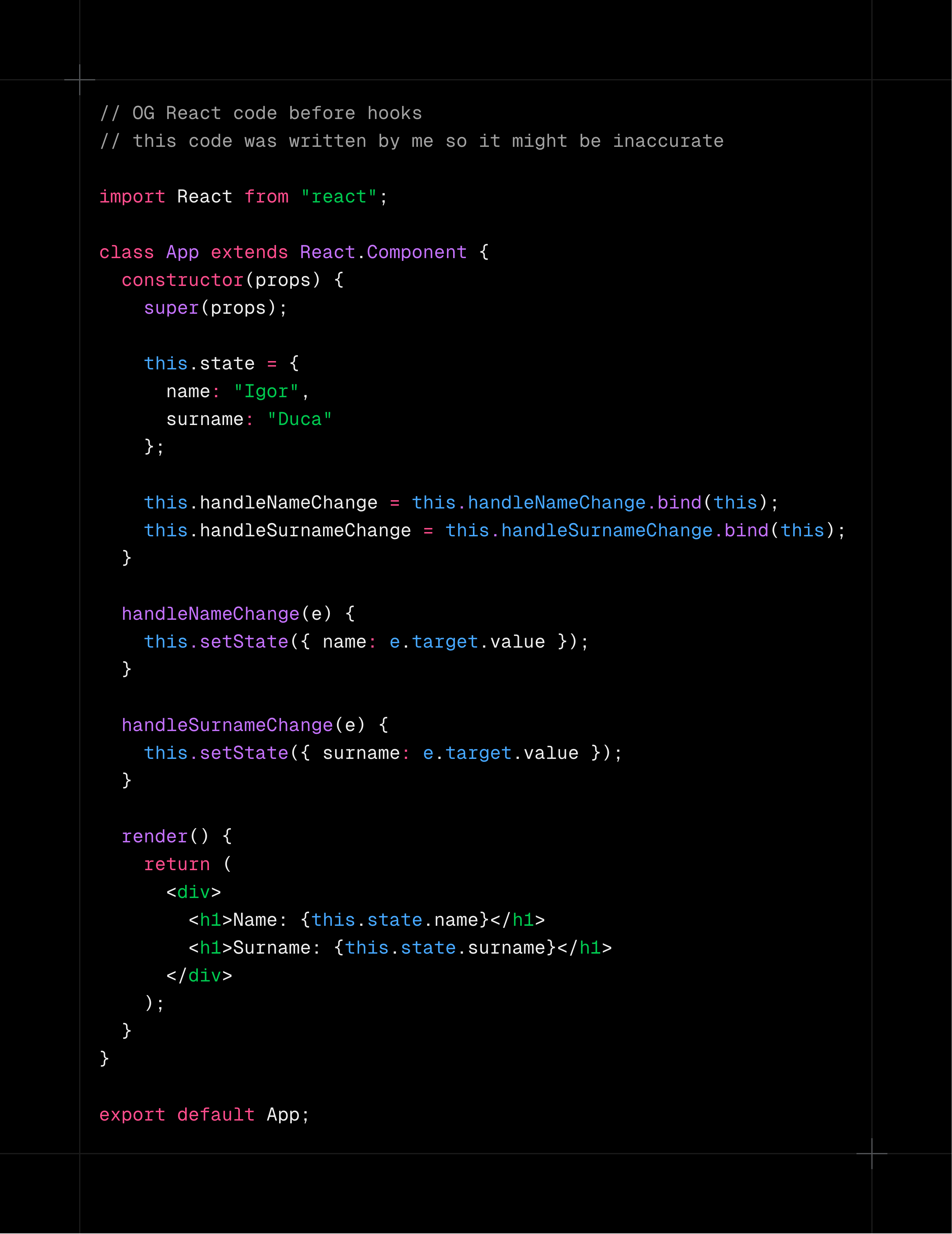 OG class based component