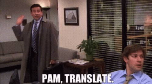 pam translate scene from the office