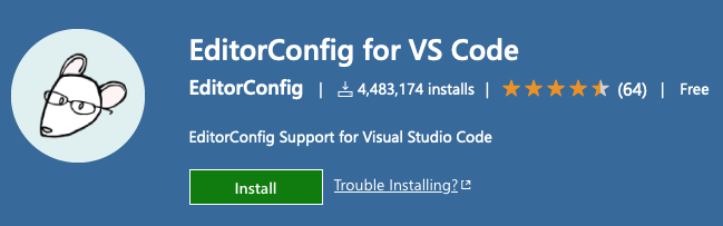 EditorConfig extension on VS Code Marketplace