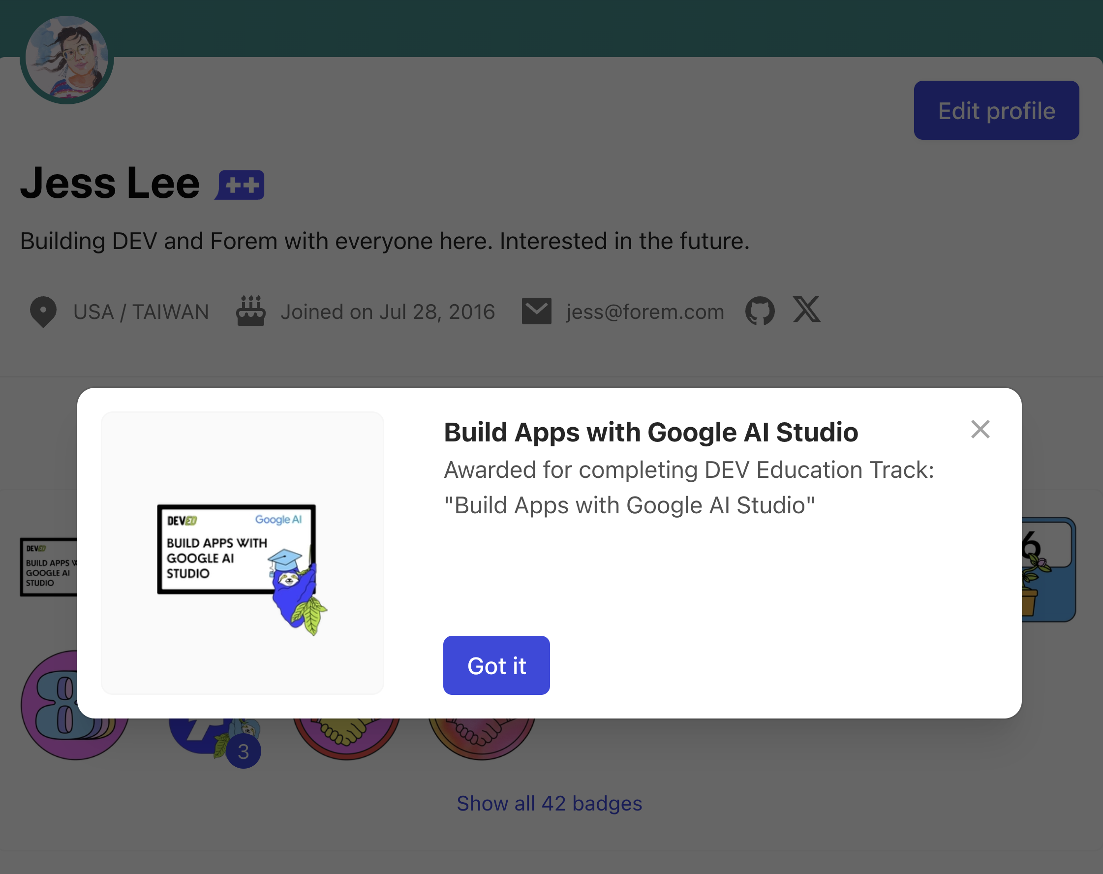 使用 Google AI Studio Badge 建立應用程式