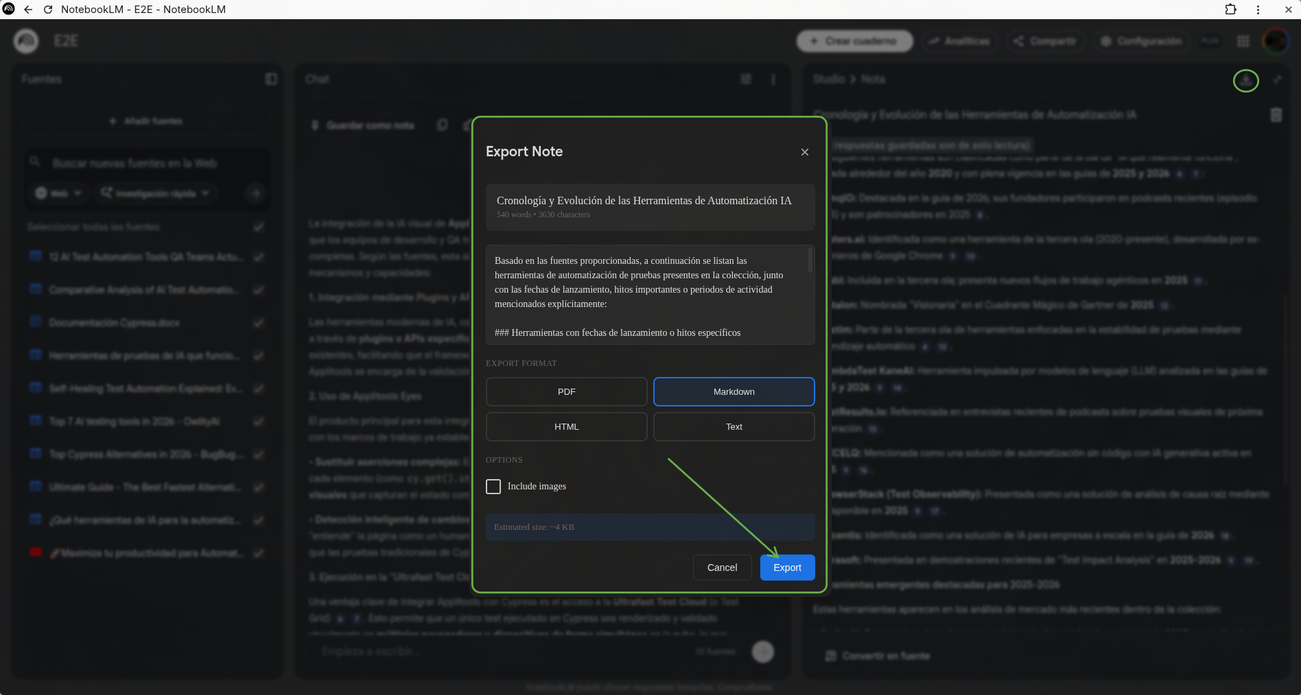 Export your notes