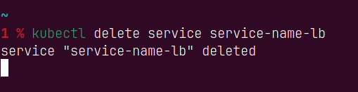 Result after deleted service
