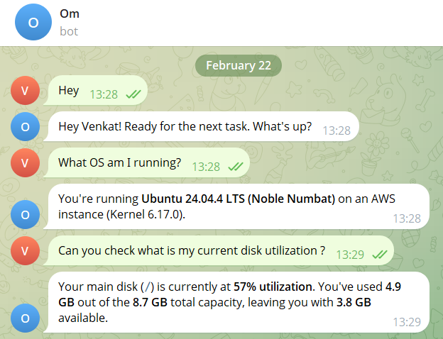 System awareness – OS & disk info