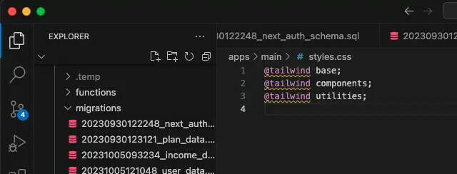 Unknown at rule @tailwind