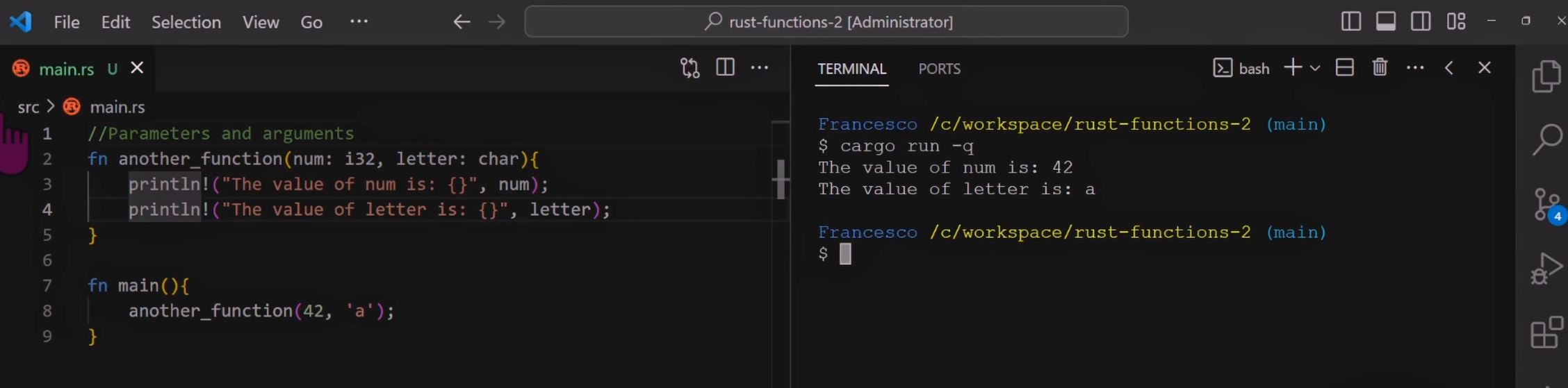 functions in Rust - Rust programming tutorial